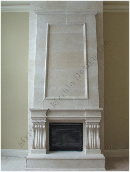 custom designed marble mantel 